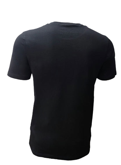 Plain black back view of HardSoda unisex cotton t-shirt