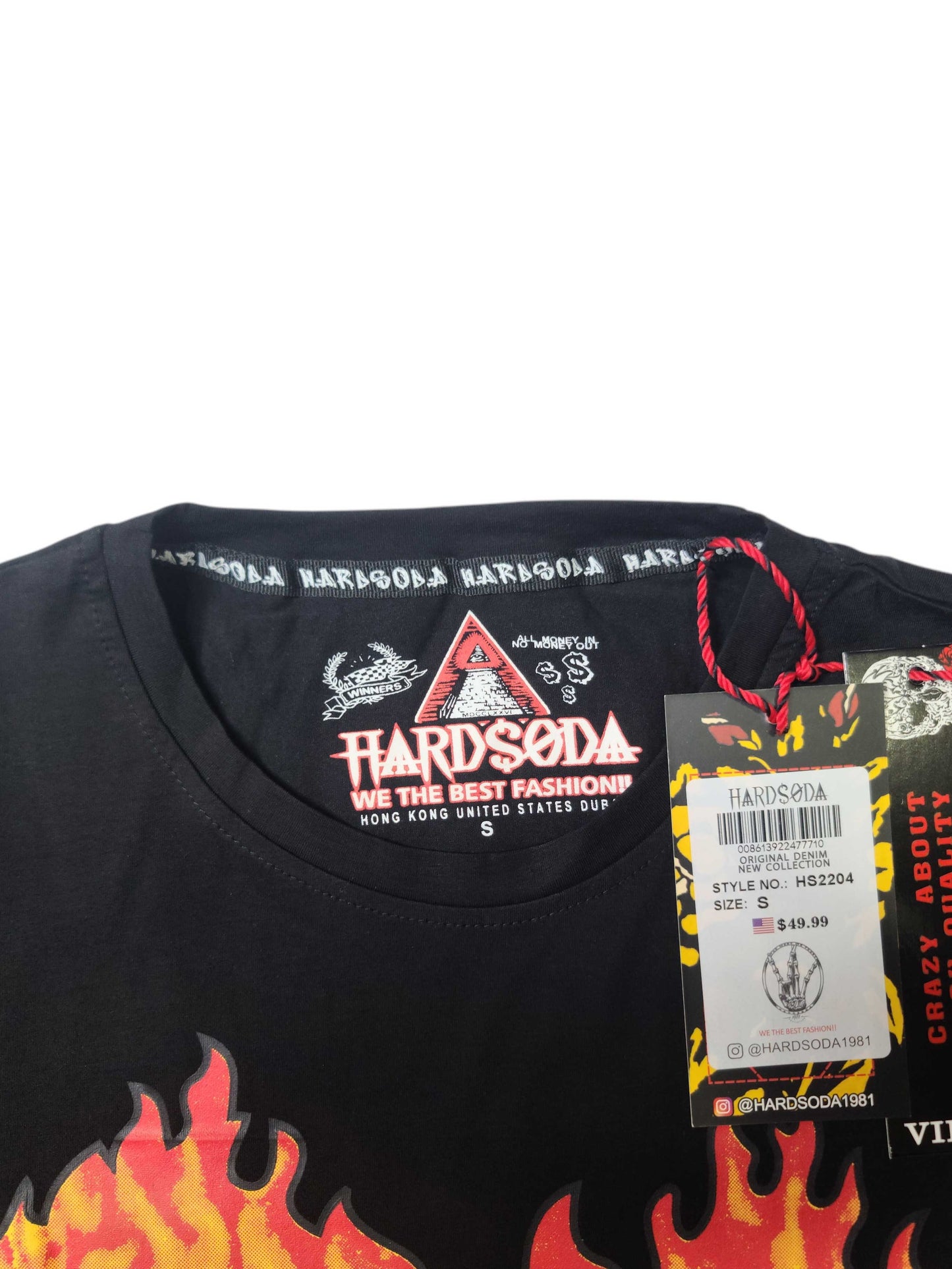 HardSoda Unisex Flame Eyes Graphic T-Shirt – Small Size