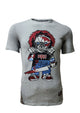  HardSoda unisex grey t-shirt with rhinestone killer cartoon print – Medium