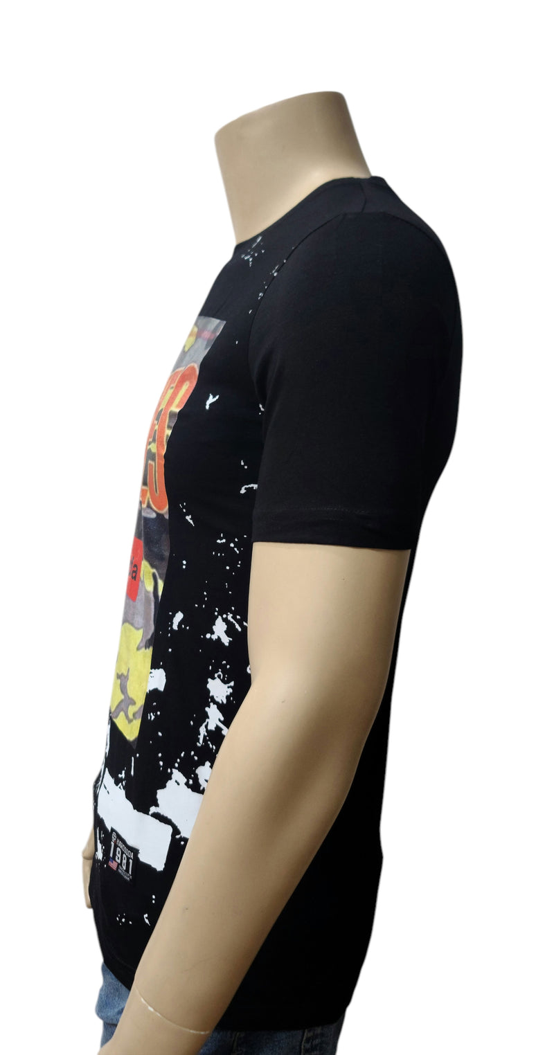 HardSoda Graphic Print "Wheaties" Black T-Shirt – Size S