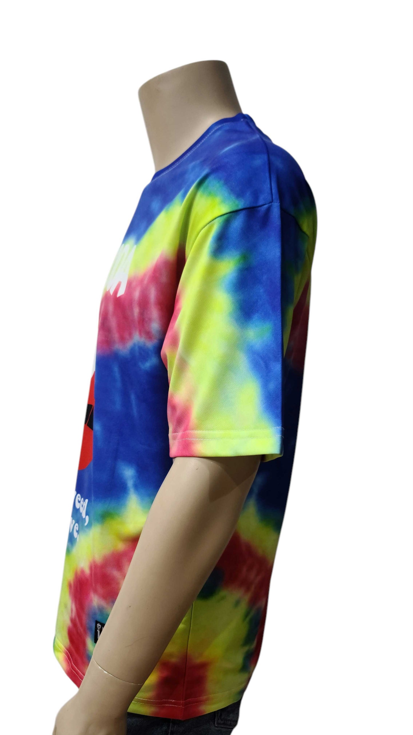 HardSoda Tie-Dye Graphic Unisex T-Shirt – Peace Weed & Love Print