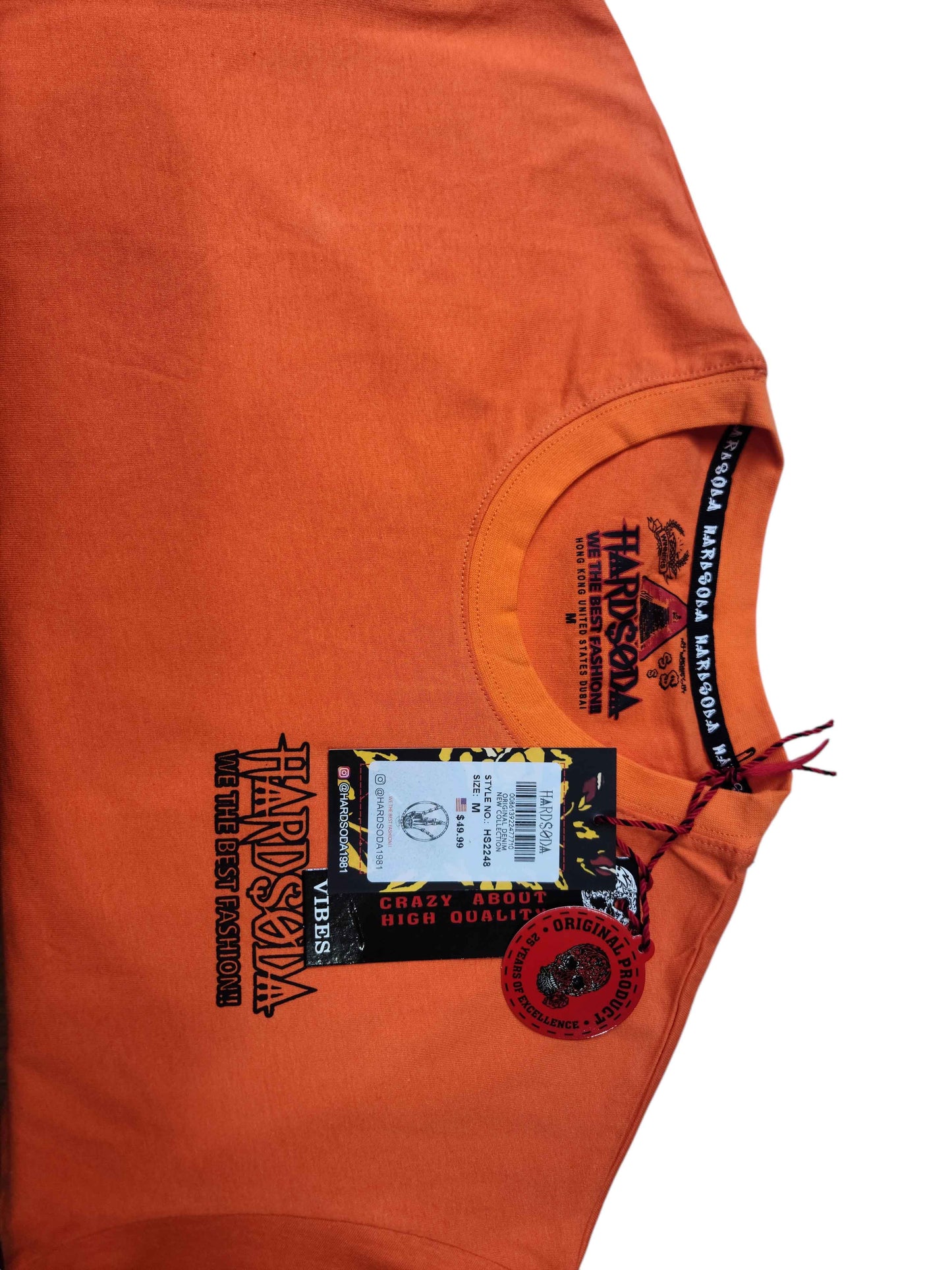 HardSoda Unisex Graphic Bear T-Shirt – Orange Cotton Tee (M)