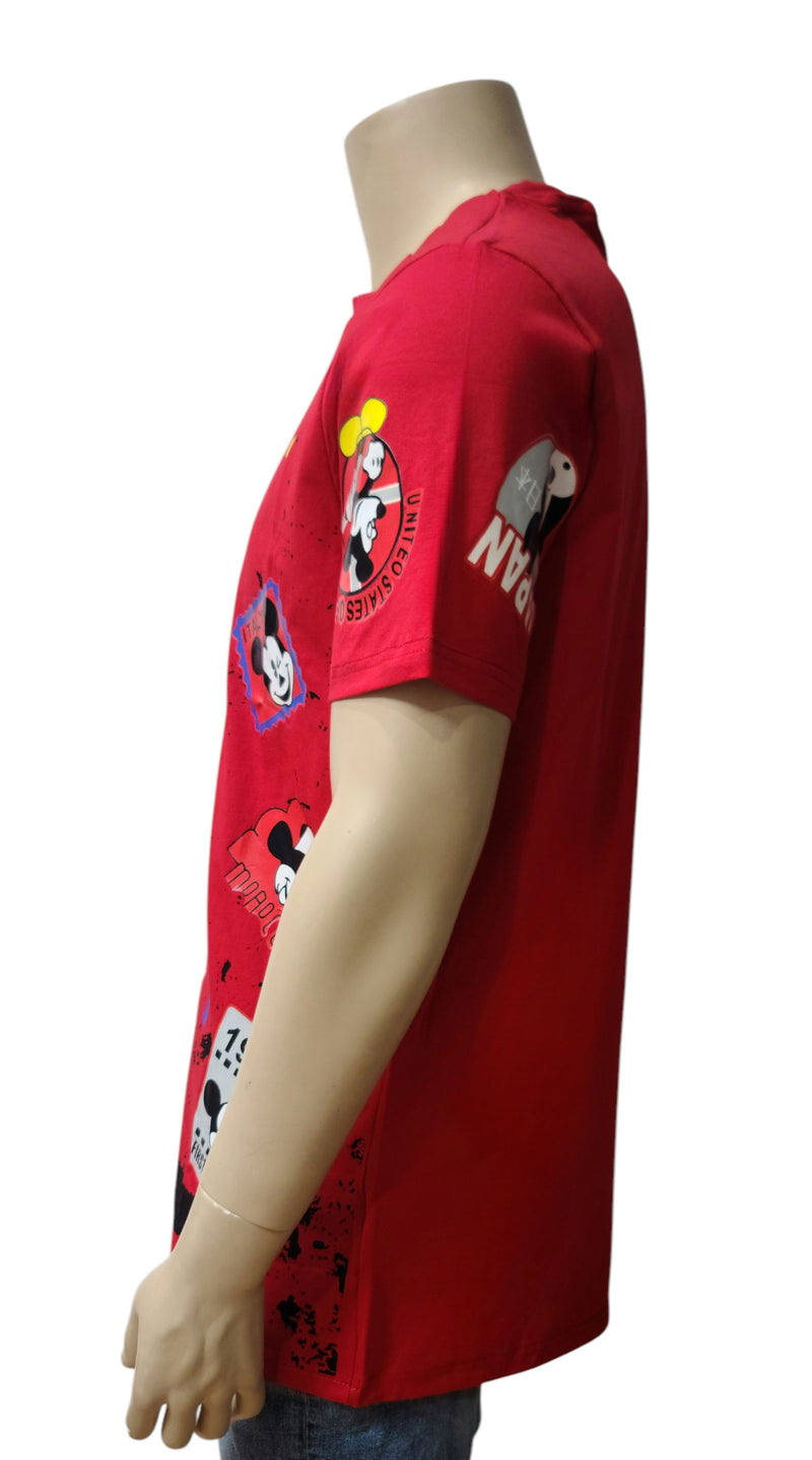 HardSoda Red Cartoon Stamp Graphic Unisex T-Shirt – 1981 Edition