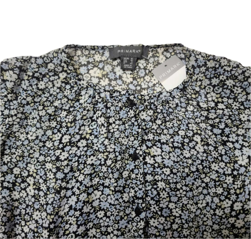 Ladies Blue Floral Mini Dress – Full Sleeve by Primark