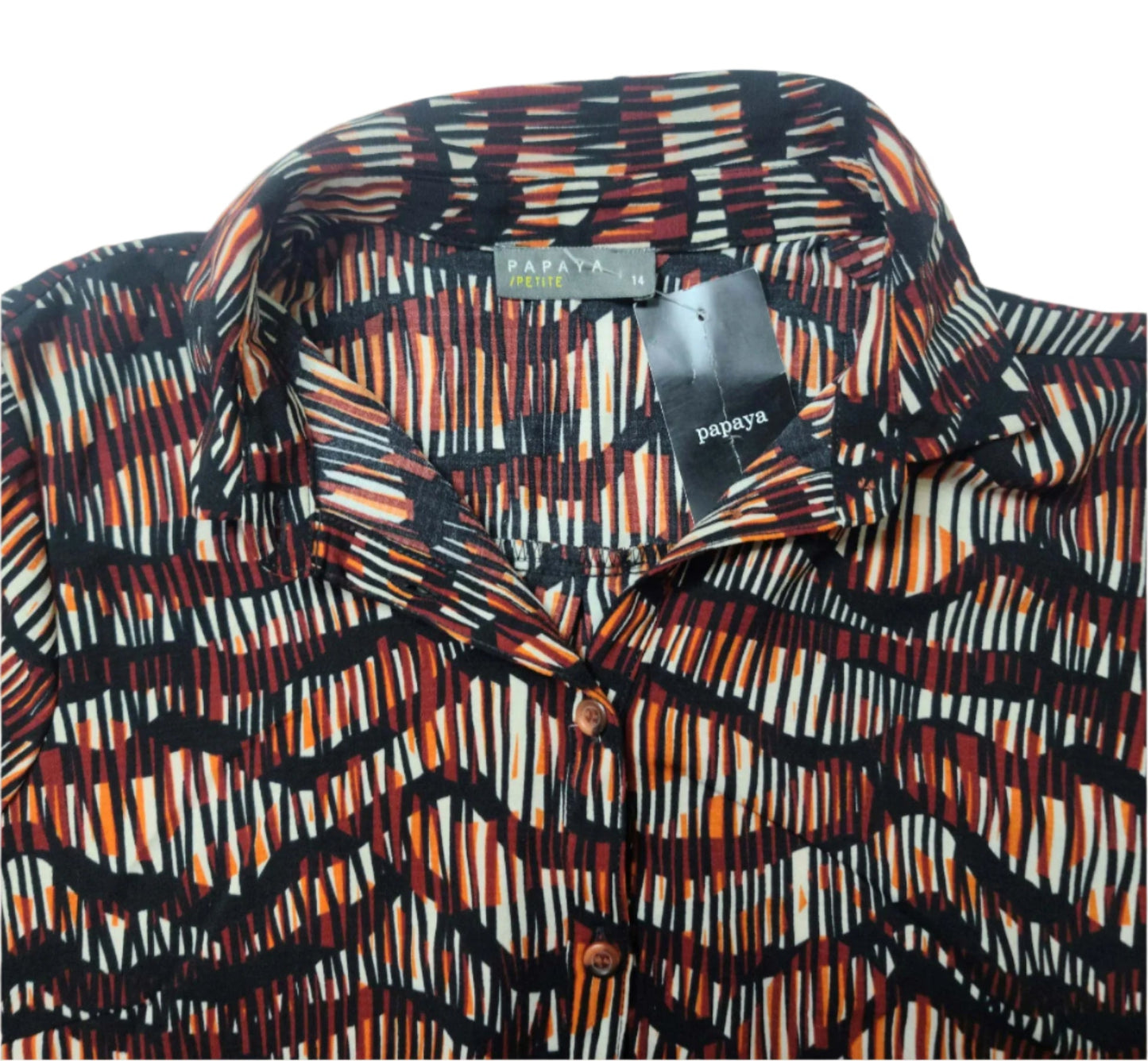 Ladies Printed Button-Down Mini Dress – Full Sleeve by Papaya
