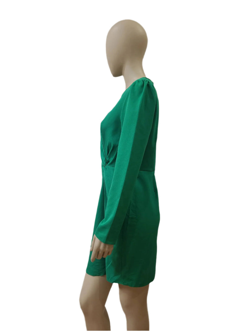 Ladies Green Ruched Mini Dress – Full Sleeve by New Look
