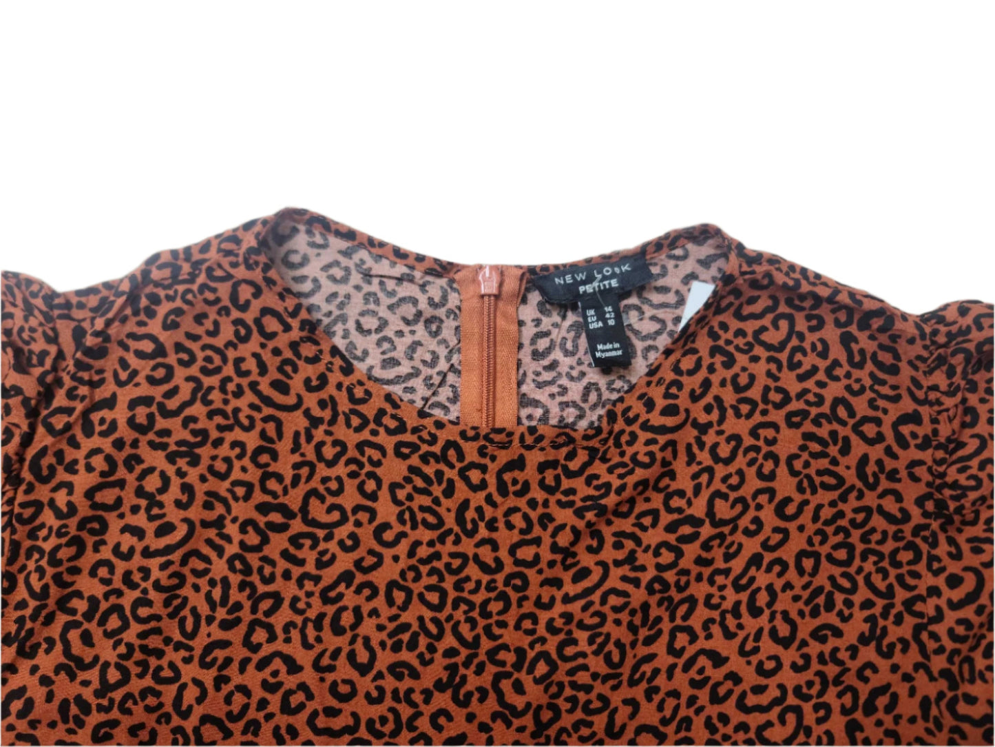 Ladies Vintage Leopard Print Mini Dress – Puff Sleeve by New Look