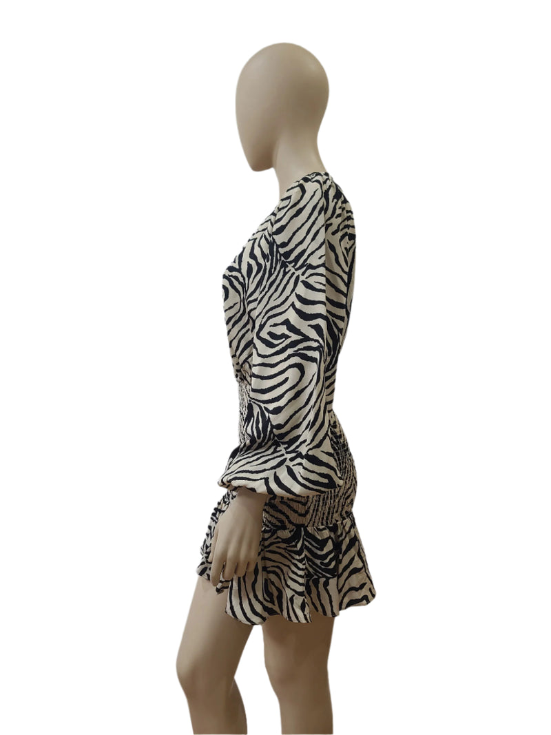 Calli Ladies Zebra Print Mini Dress – Size Medium