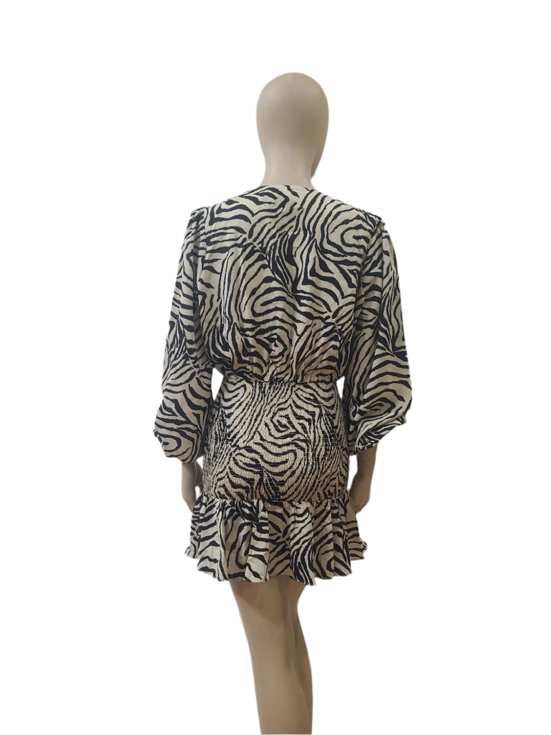 Calli Ladies Zebra Print Mini Dress – Size Medium