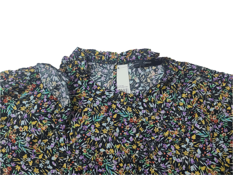 George Ladies Floral Mini Dress – Cotton, Full Sleeve – XL