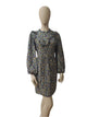George floral mini dress front – black base with full sleeves
