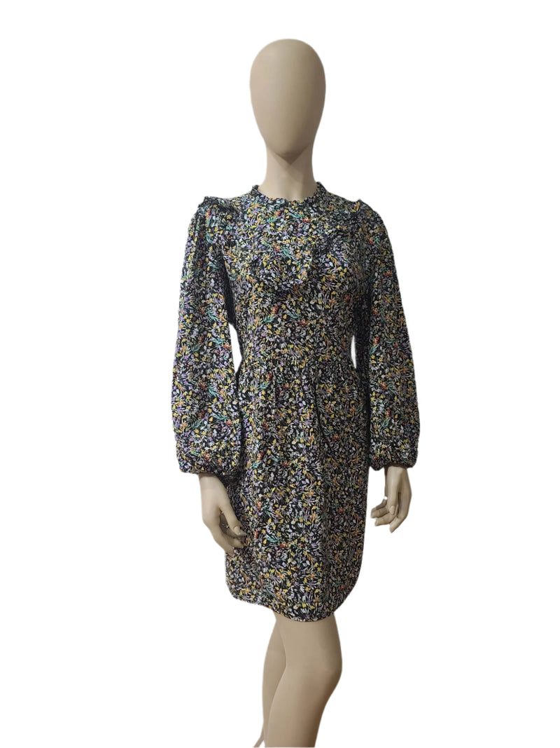 George Ladies Floral Mini Dress – Cotton, Full Sleeve – XL