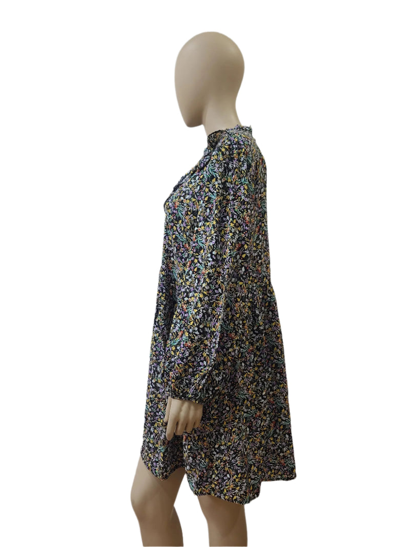 George Ladies Floral Mini Dress – Cotton, Full Sleeve – XL