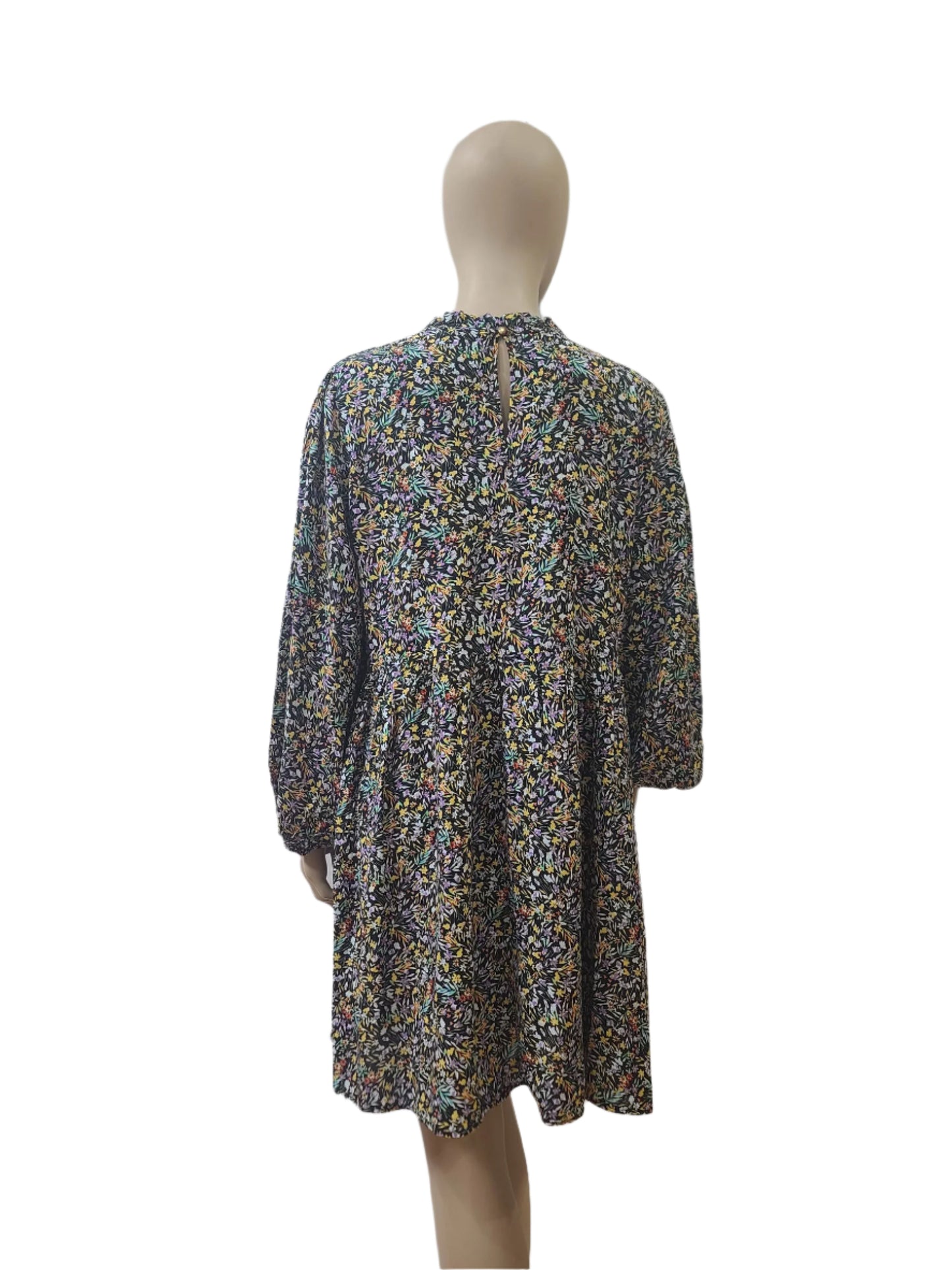 George Ladies Floral Mini Dress – Cotton, Full Sleeve – XL