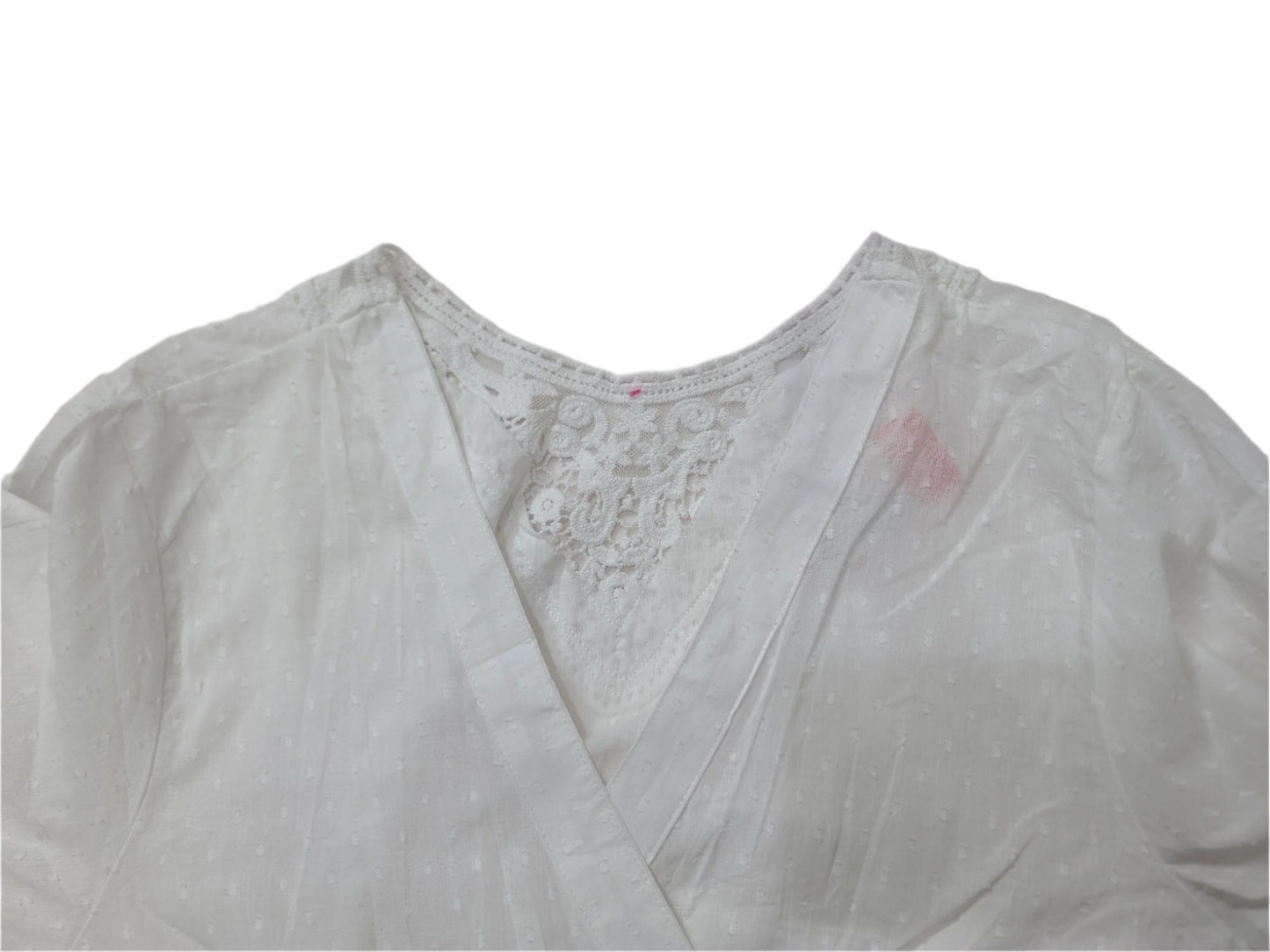 Ladies White Wrap Cotton Mini Dress – Size Medium