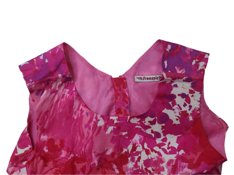 Freespirit Sleeveless Pink Floral Mini Dress – XS