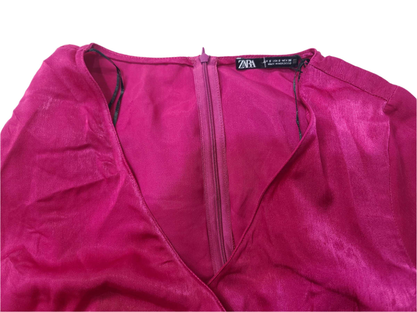 ZARA Satin Pink Mini Dress – Extra Small