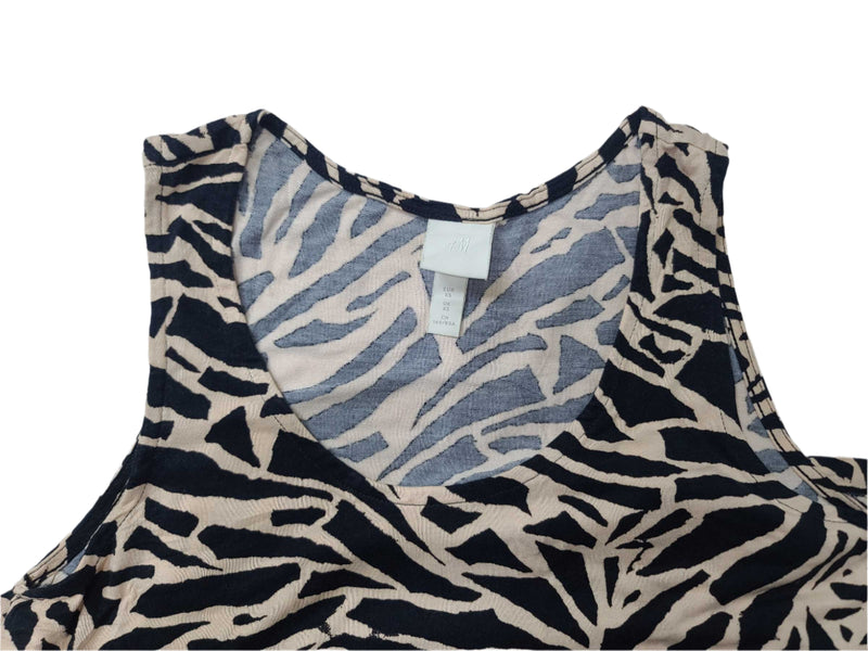 H&M Ladies Zebra Print Sleeveless Mini Dress – Medium Size