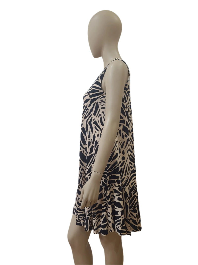 H&M Ladies Zebra Print Sleeveless Mini Dress – Medium Size