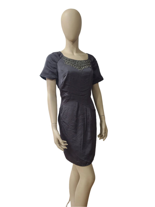 NEXT charcoal grey mini dress with wide neck – XL size