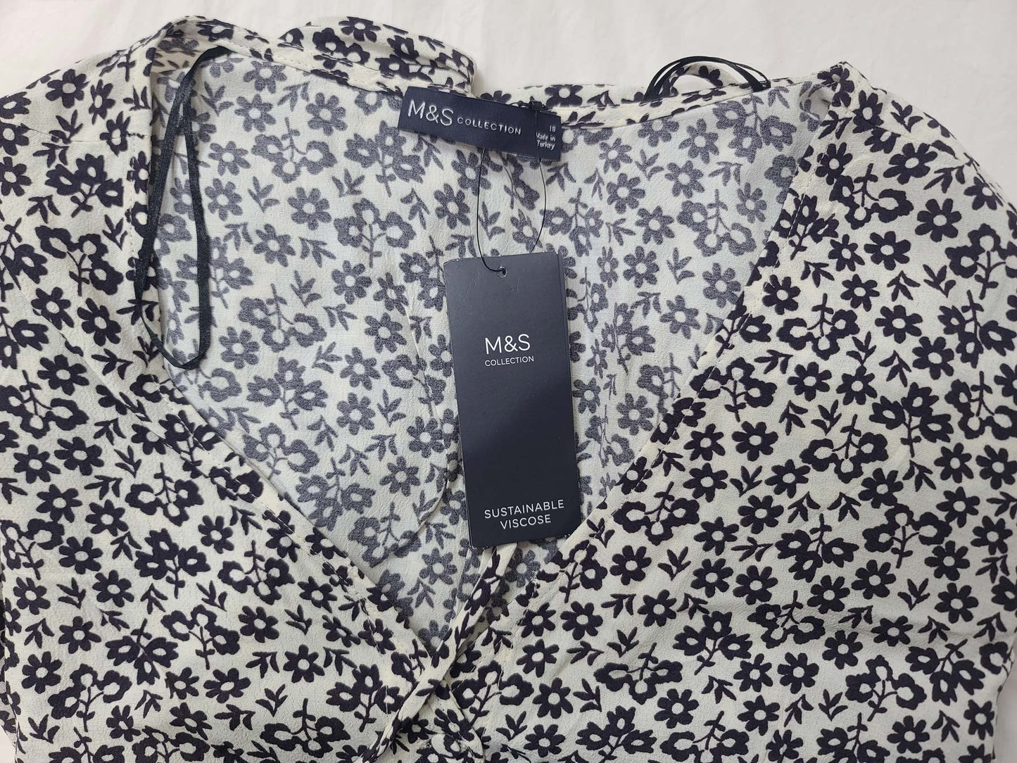 M&S Floral Viscose Mini Dress – 2XL Size