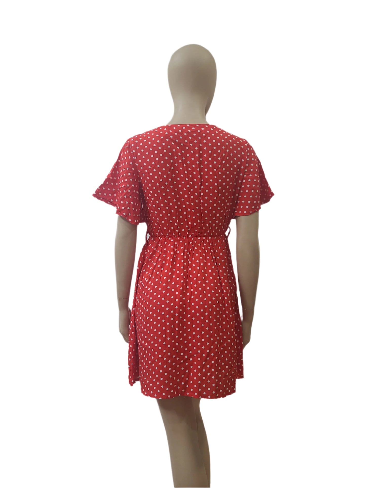 Polka Dot Red Mini Dress – Small Size