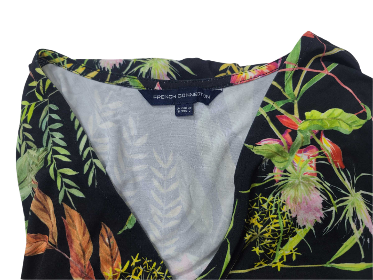 Tropical Bodycon Wrap Mini Dress – Extra Small Size