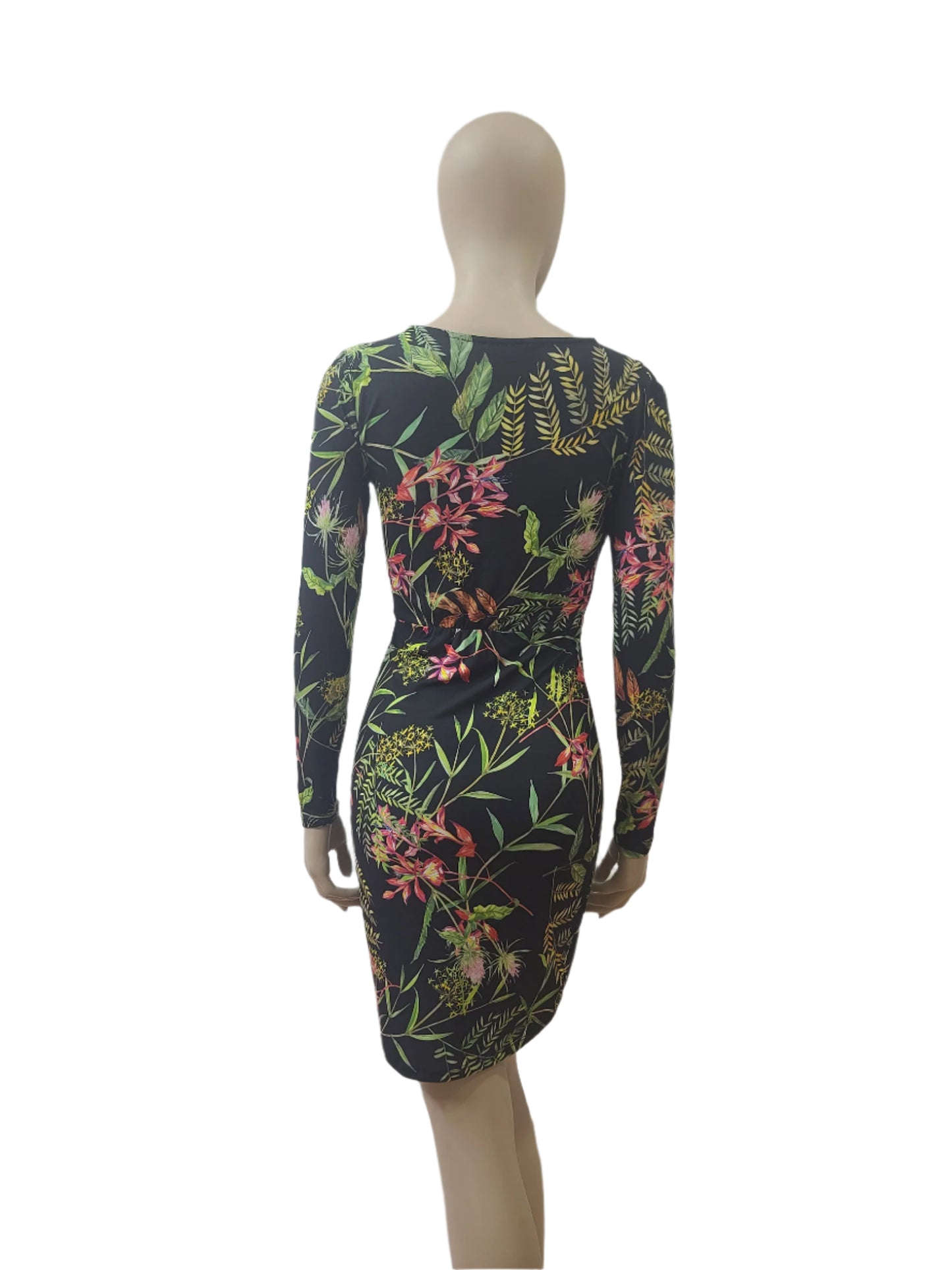 Tropical Bodycon Wrap Mini Dress – Extra Small Size