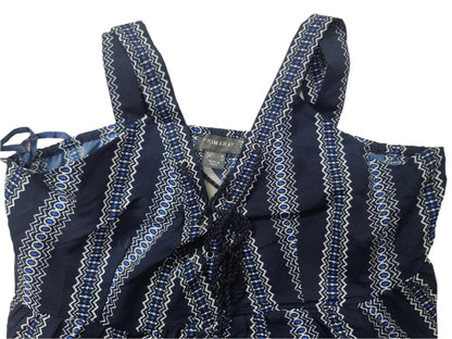 Striped Tie-Front Summer Mini Dress – Large Size
