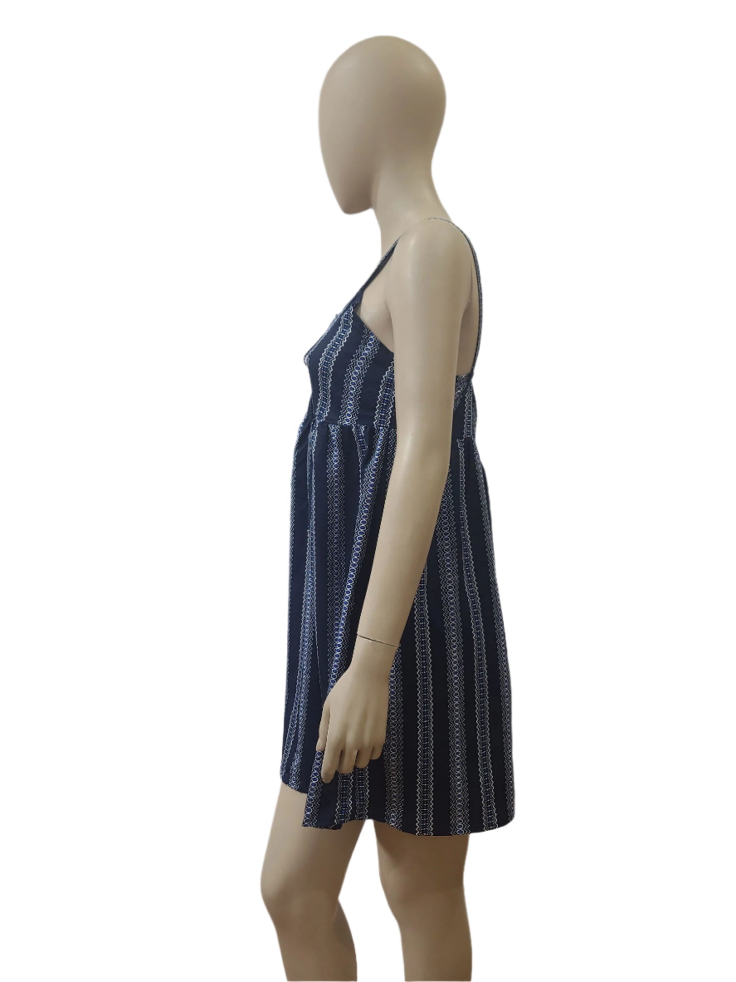 Striped Tie-Front Summer Mini Dress – Large Size
