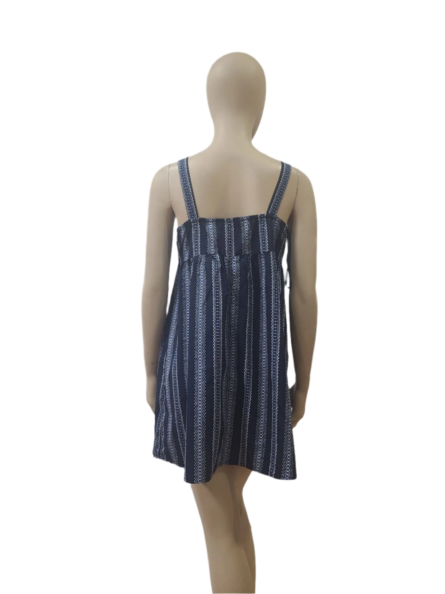 Striped Tie-Front Summer Mini Dress – Large Size