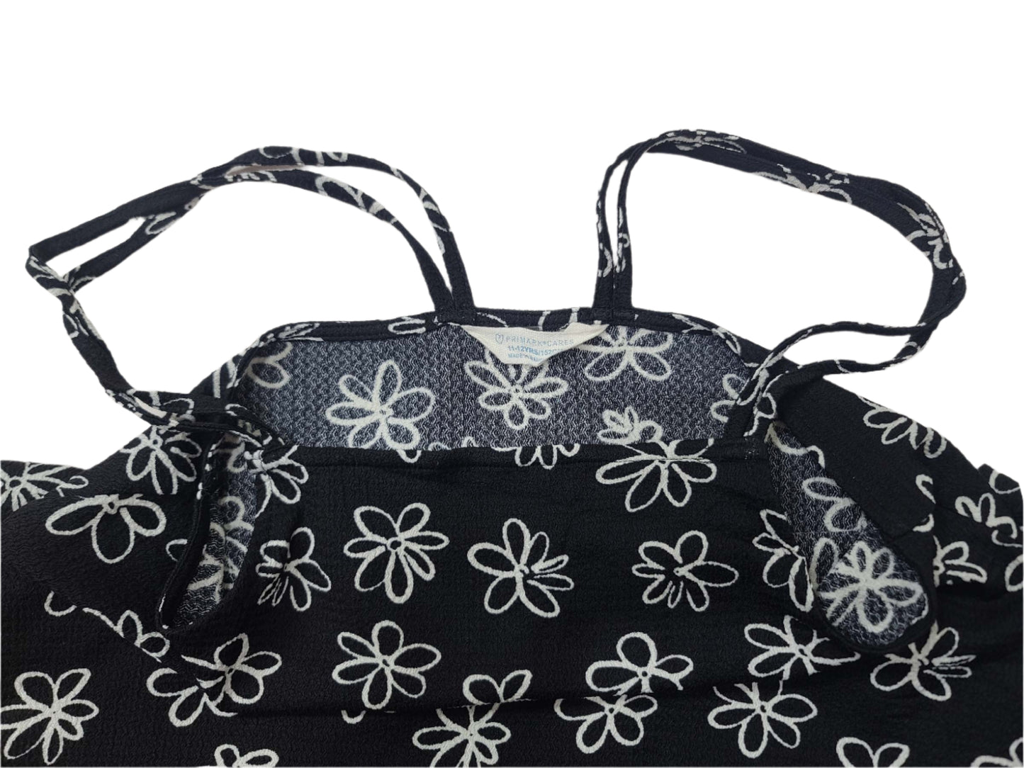 PRIMARK Black Daisy Print Mini Dress – Medium
