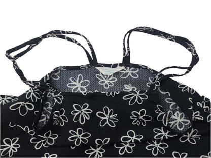 PRIMARK Black Daisy Print Mini Dress – Medium