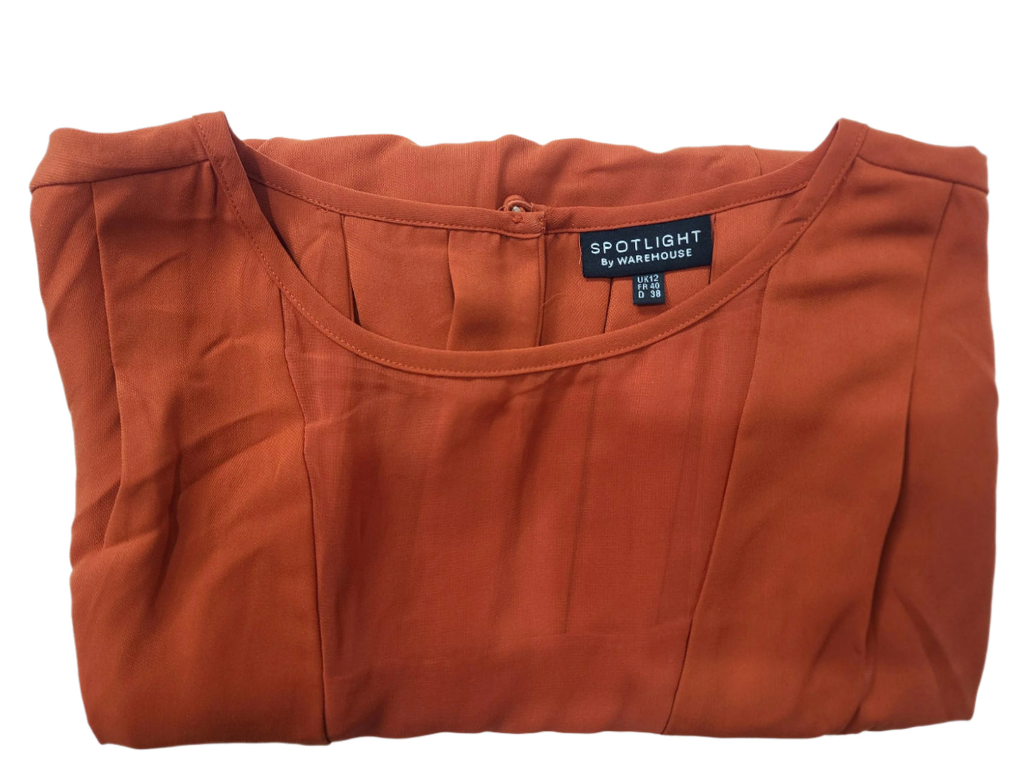 Ladies Sleeveless Rust Mini Dress – Size Medium