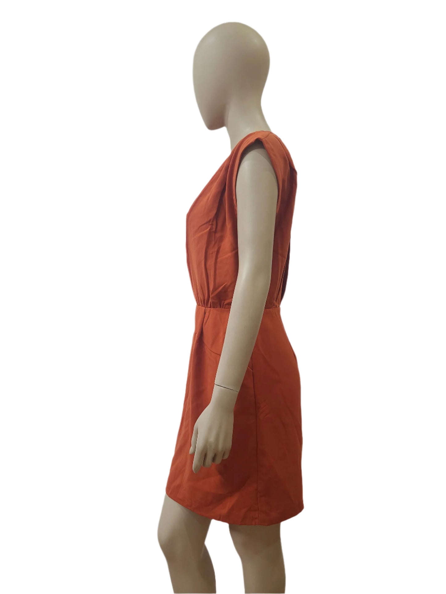 Ladies Sleeveless Rust Mini Dress – Size Medium