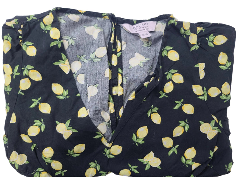 Ladies Lemon Print Mini Dress – Size XS