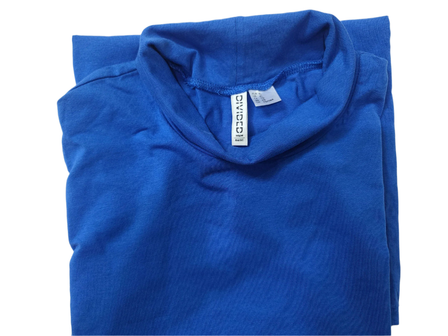 Ladies Solid Blue Cotton Mini Dress – Size Large