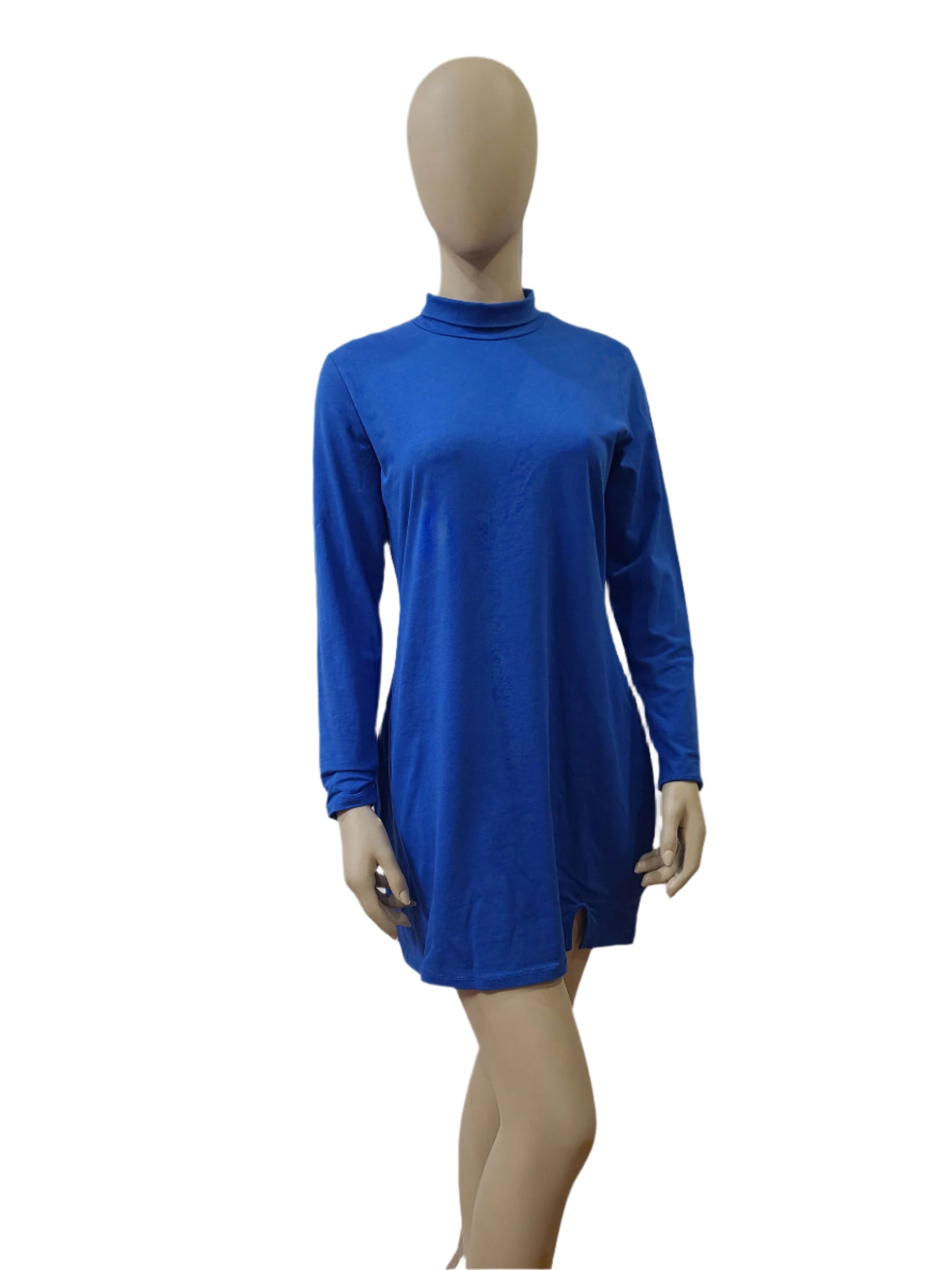 H&M Blue Cotton Mini Dress – Large Size (Bust 38", Height 34")