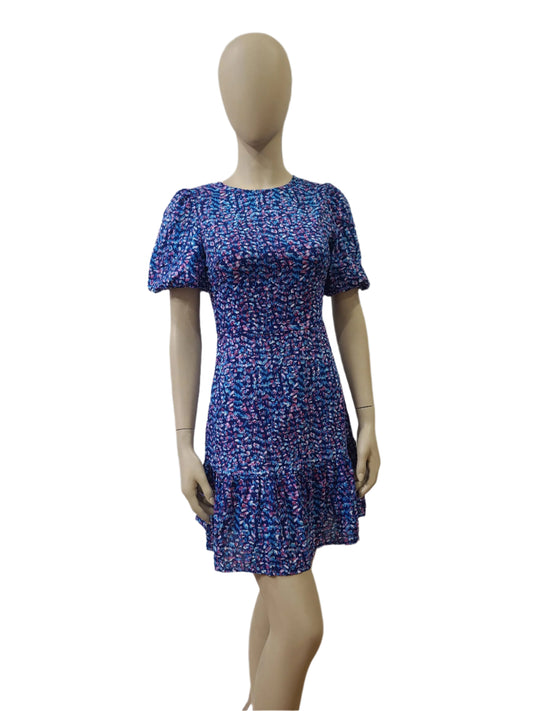 Emily & Me blue floral mini dress with short sleeves – small size