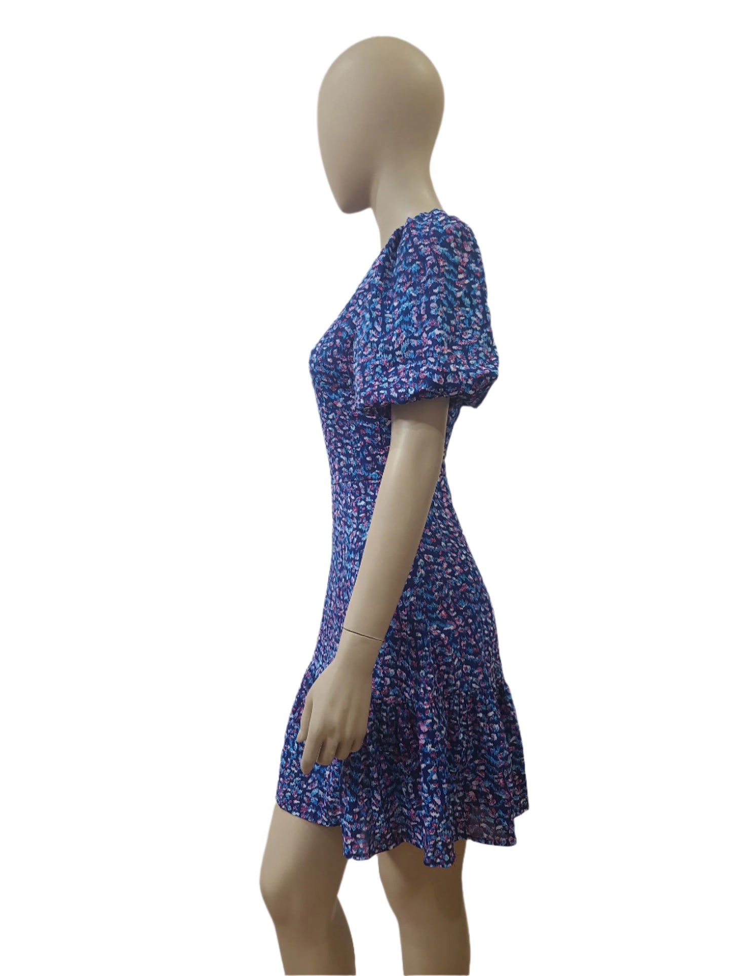 Emily & Me Blue Floral Mini Dress – Small Size
