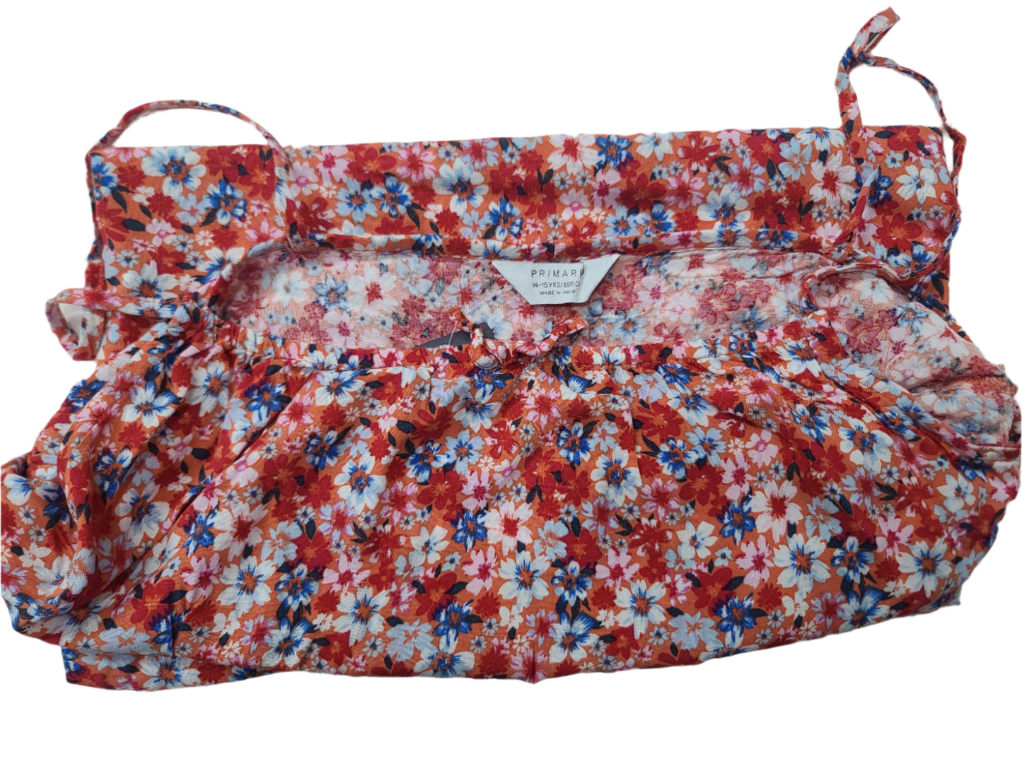 Primark Red Floral Cotton Mini Dress – Small Size