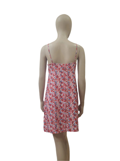 Primark Red Floral Cotton Mini Dress – Small Size