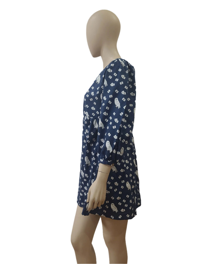 Harry Potter Navy Print Cotton Mini Dress – Medium Size