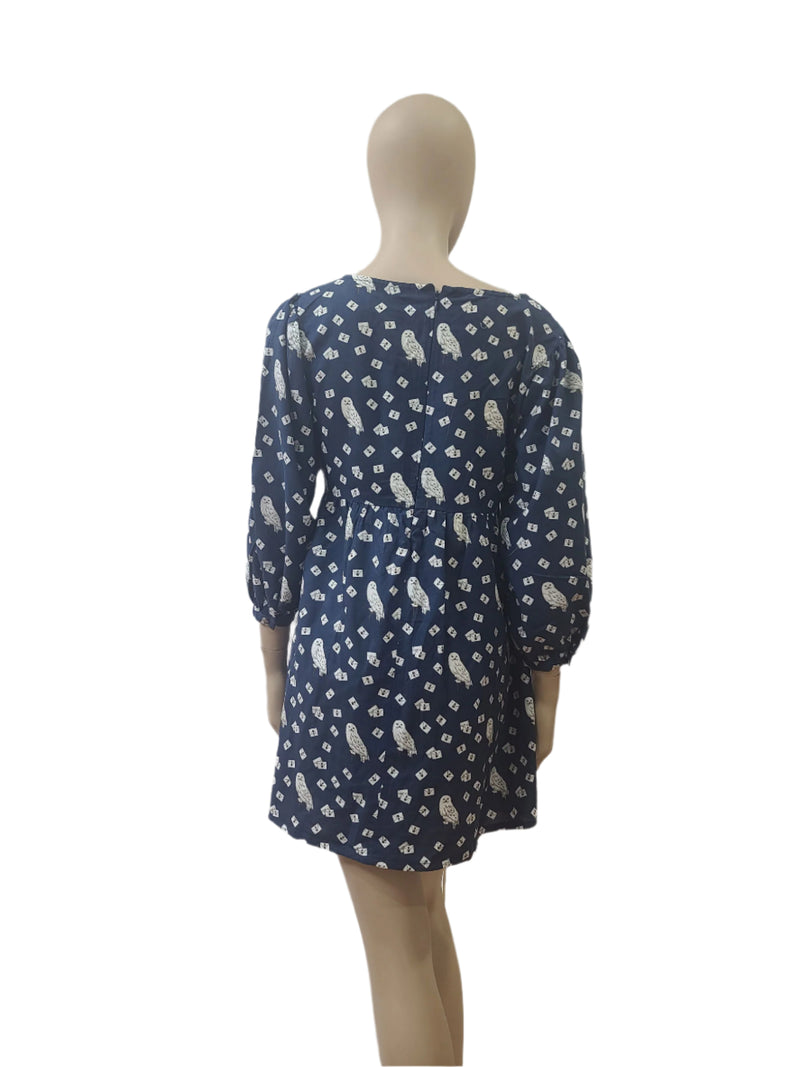 Harry Potter Navy Print Cotton Mini Dress – Medium Size