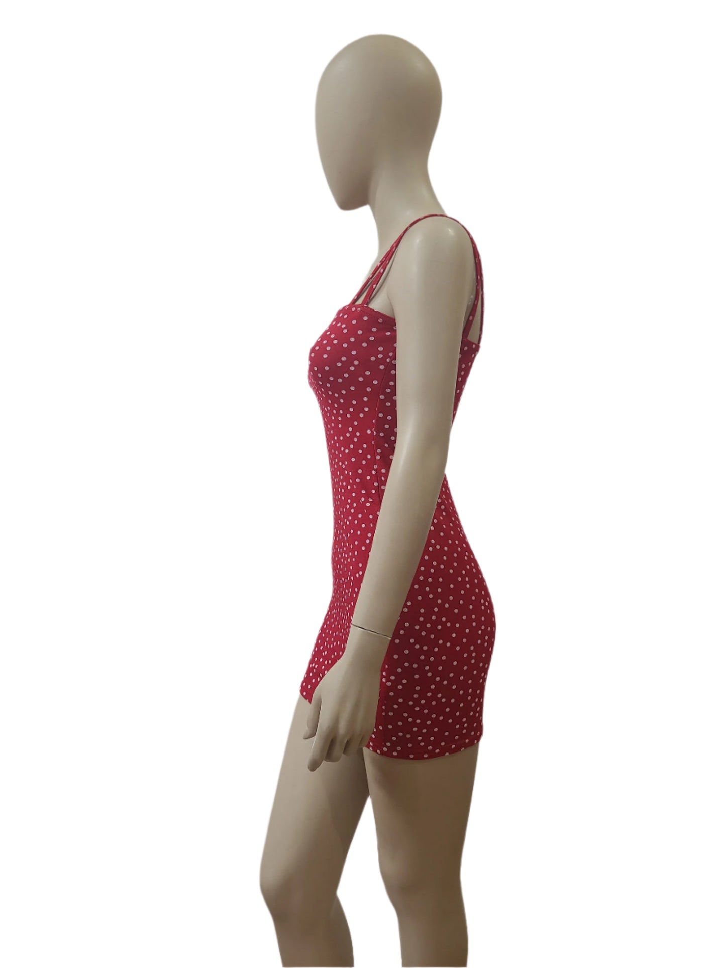 Missguided Red Polka Dot Bodycon Mini Dress – XS