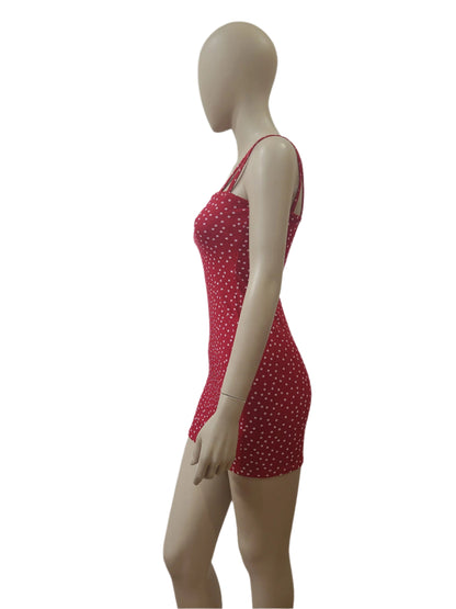 Missguided Red Polka Dot Bodycon Mini Dress – XS