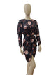  Zara black floral bodycon mini dress with full sleeves – small size