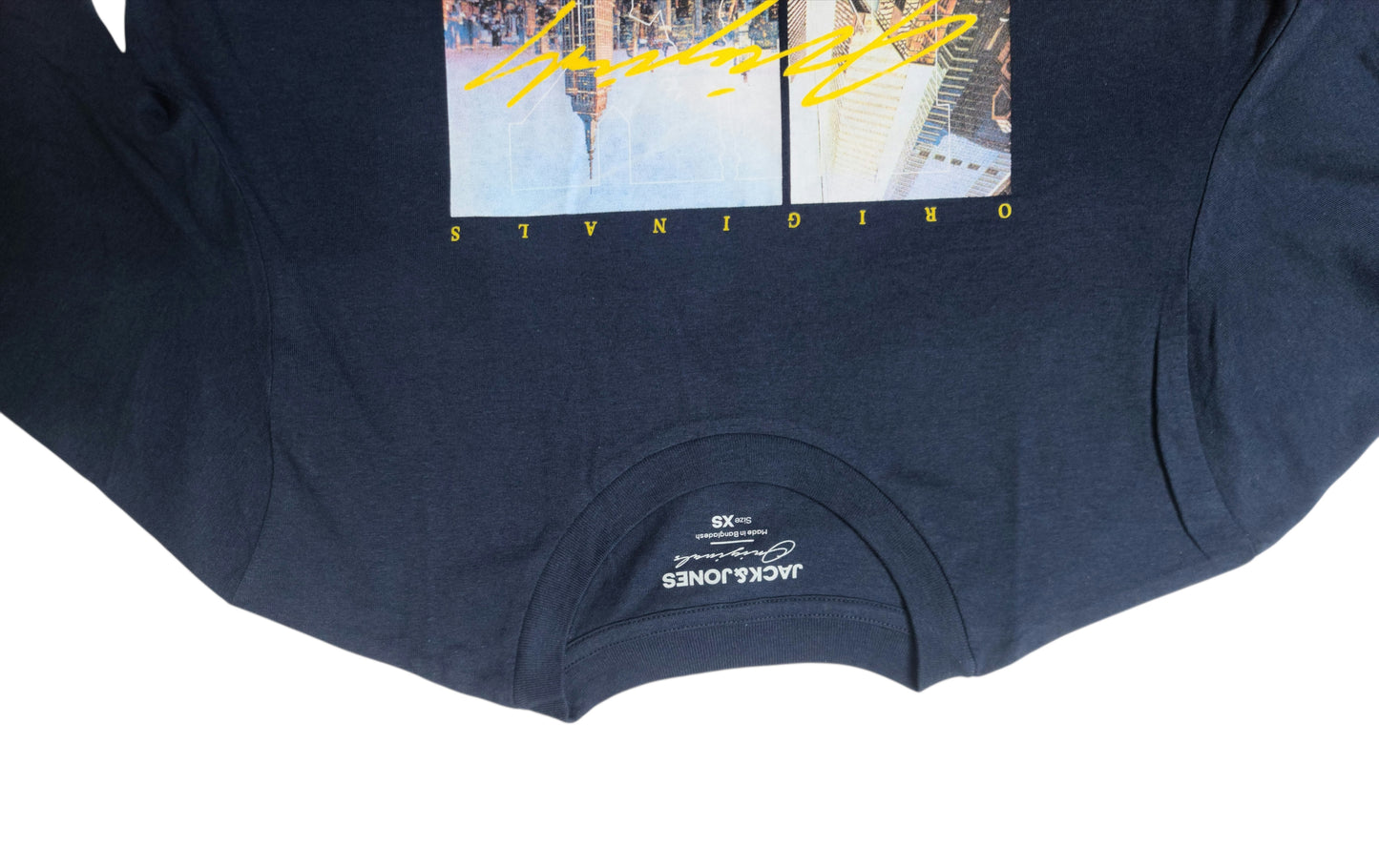 Jack & Jones Unisex Cityscape Graphic T-Shirt – Blue, Size XS