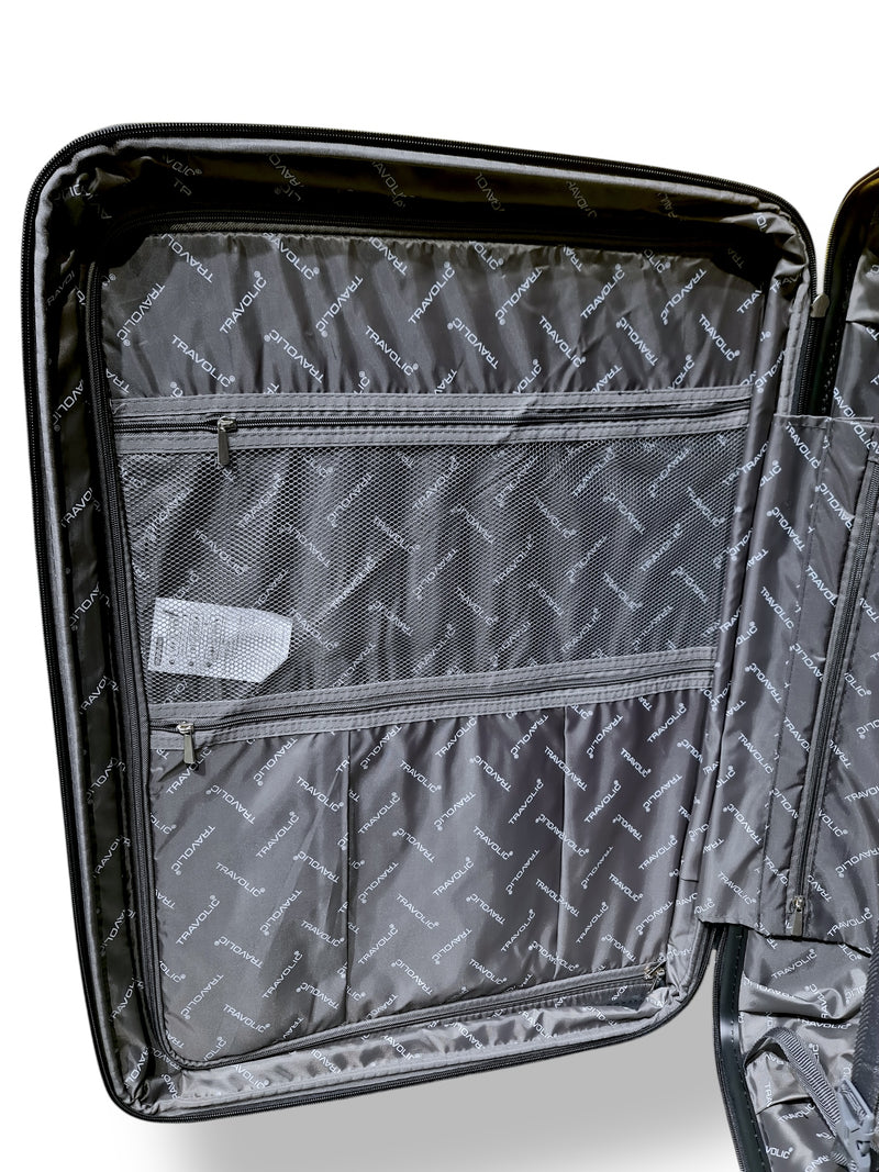 Black 2-Piece Trolley Luggage Set – Expandable with Anti-Theft Zipper