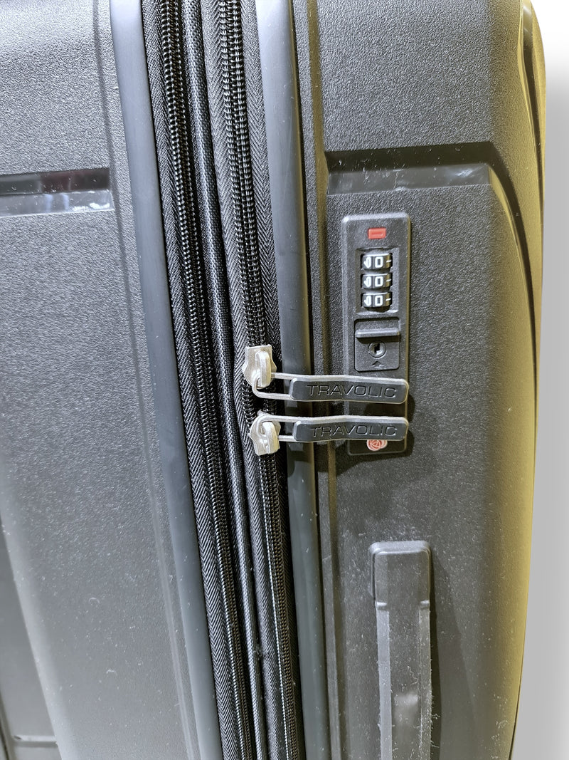 Black 3-Piece Hard Shell Luggage Set – Anti-Theft Zipper & Expandable